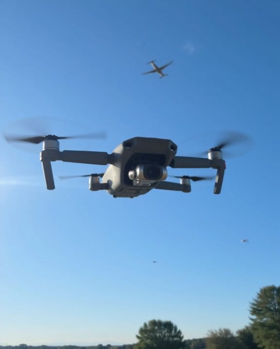 hovering drones with lights